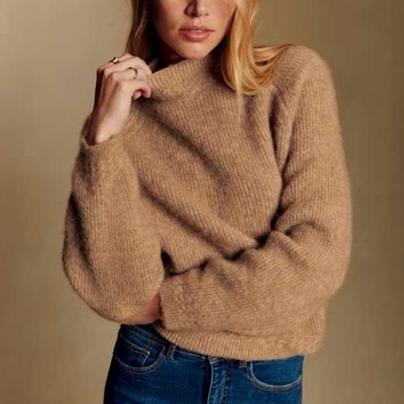 Sezane Sweaters - SÉZANE Otis Baby Alpaca Sweater in Camel sz XS NWOT Rare & Sold out!